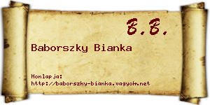 Baborszky Bianka névjegykártya