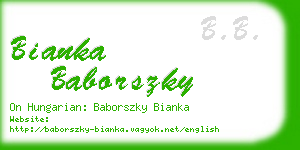 bianka baborszky business card